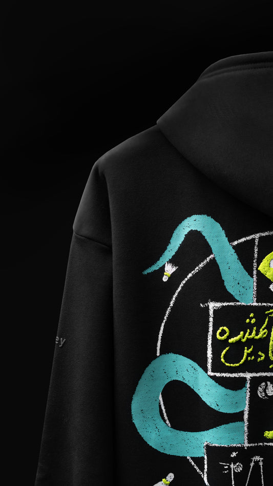 reminiscence puff printed hoodie